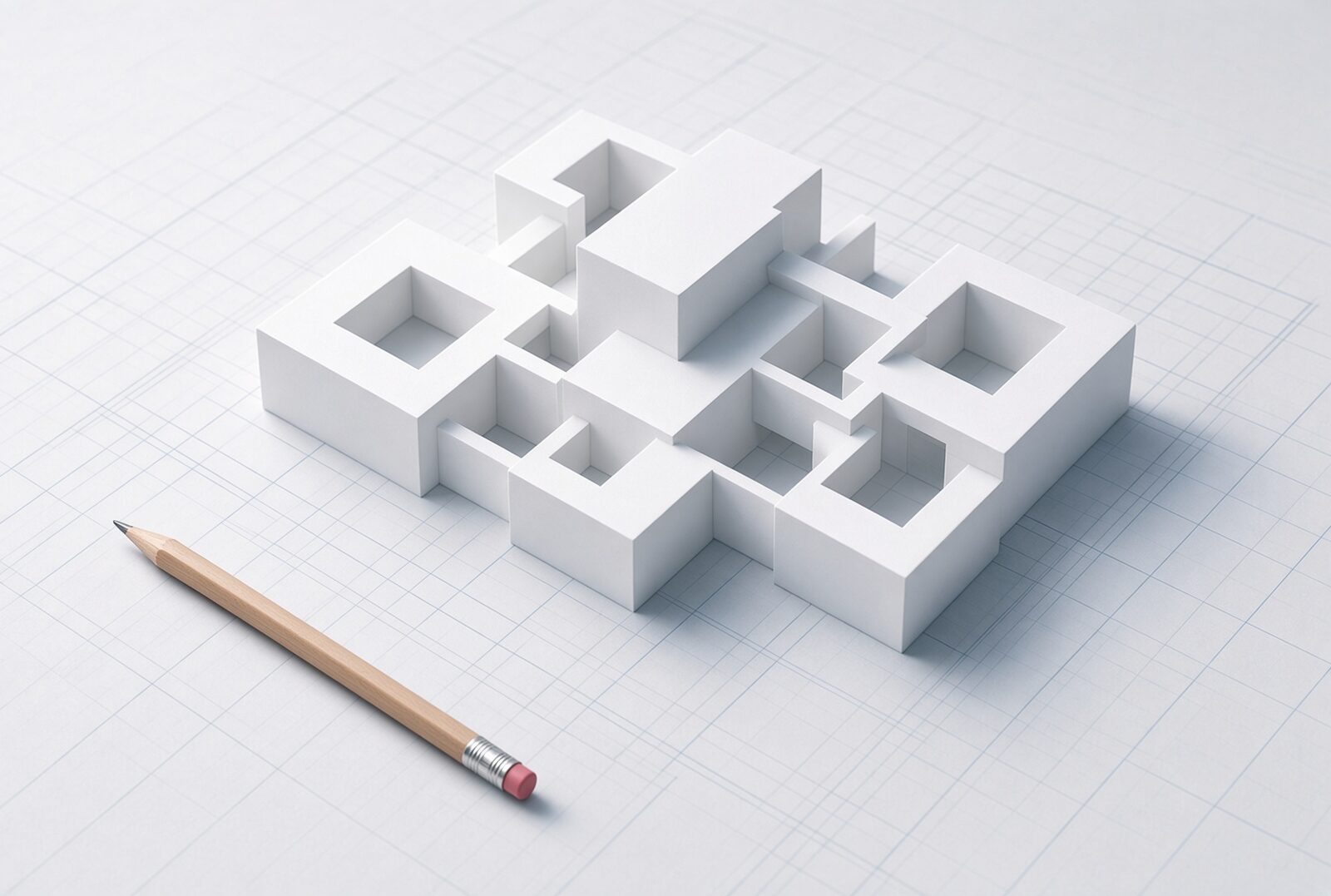 Maquette de locaux sur plan
