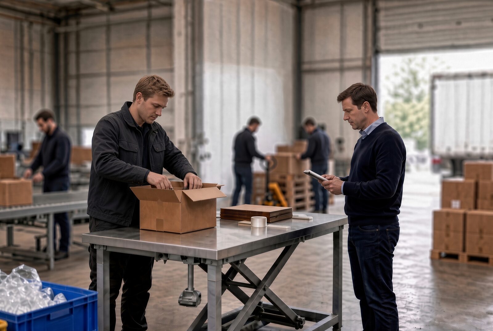 Observation d'un poste de préparation en entrepôt